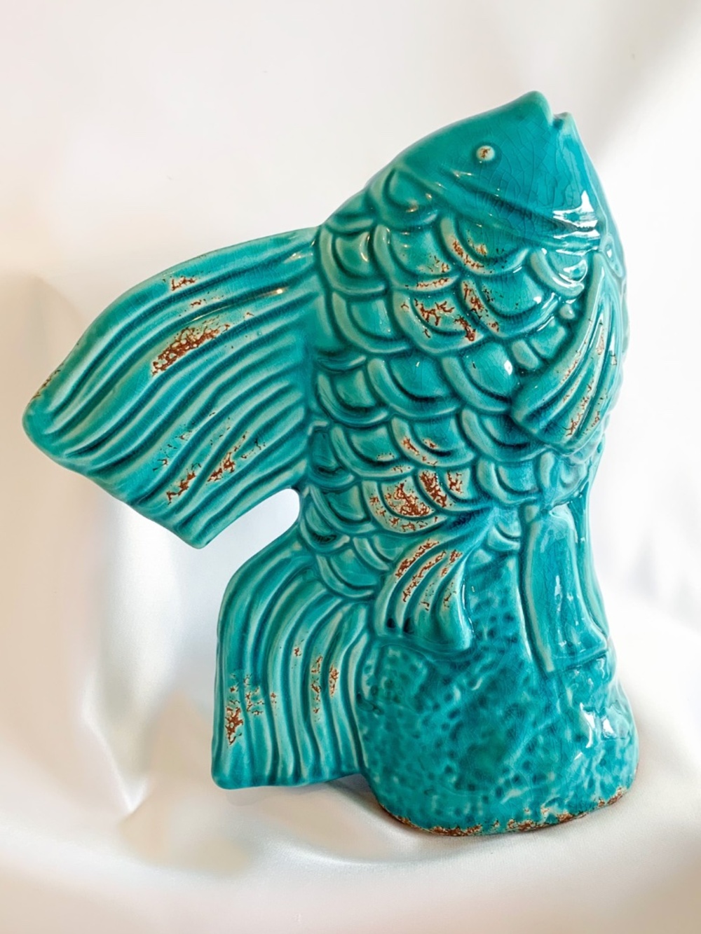 Benzara Ceramic Aqua Fish Figurine